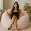 Marshmallow Pink Faux Fur Bean Bag Bean Bags R Us