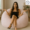 Marshmallow Pink Fur Bean Bag Cover - Bean Bags R Us